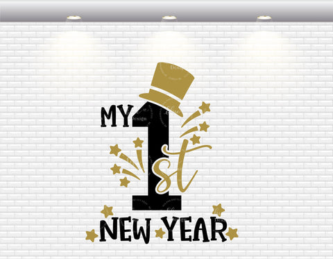 My First New Year - Gentleman - SVG, PNG, DXF, EPS SVG Elsie Loves Design 