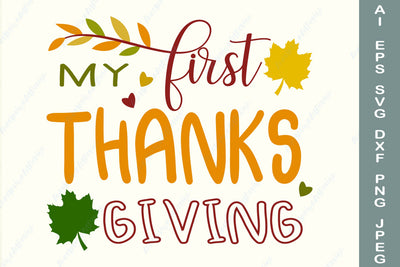 My first thanksgiving baby shirt design, Fall shirt for kids svg SVG AnastasiyaArtDesign 