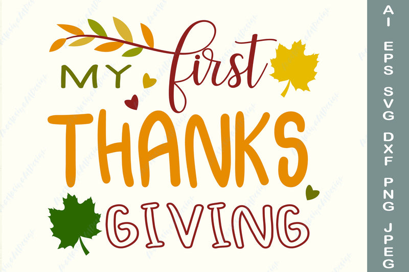 My first thanksgiving baby shirt design, Fall shirt for kids svg SVG AnastasiyaArtDesign 