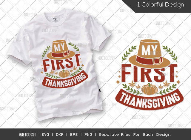 My First Thanksgiving SVG Cut File | Fall Baby Svg | Fall Svg | Thanksgiving Hat Svg | Thankful Svg | Thanksgiving Svg | Hunting T-shirt Design SVG ETC Craft 