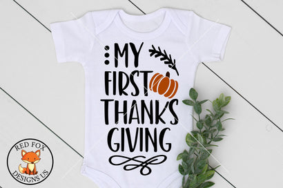 My First Thanksgiving with Pumpkin Svg, Png, Dxf SVG RedFoxDesignsUS 
