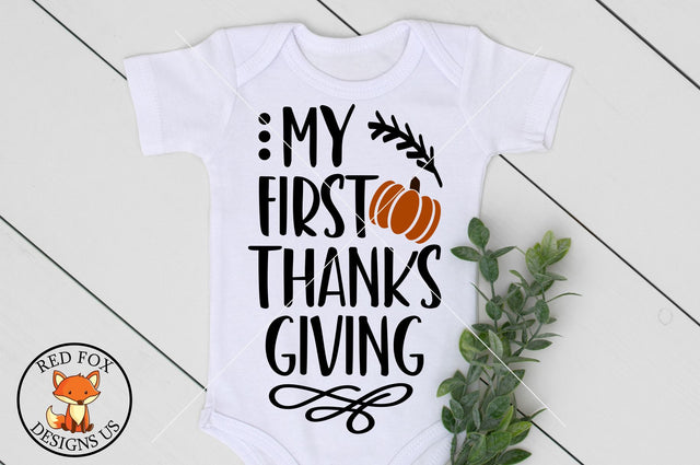 My First Thanksgiving with Pumpkin Svg, Png, Dxf SVG RedFoxDesignsUS 