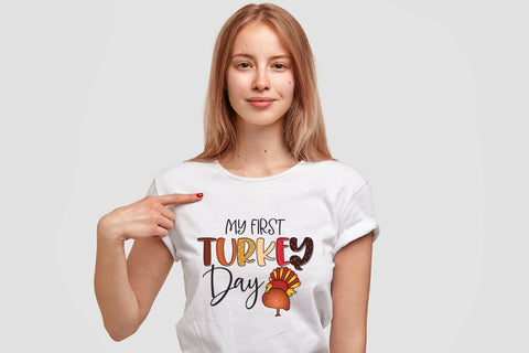 My First Turkey Day, Thanksgiving PNG Sublimation CraftLabSVG 