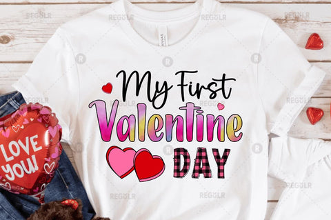 My first valentine day Sublimation Design Sublimation Regulrcrative 