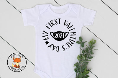 My First Valentine's Day 2021 | Baby's First | SVG PNG DXF SVG RedFoxDesignsUS 