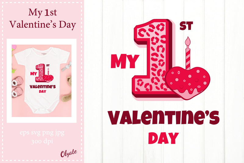 My First Valentines Day PNG. Baby Valentine Sublimation SVG Olga Terlyanskaya 