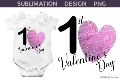 My First Valentines Day Sublimation WatercolorColorDream 