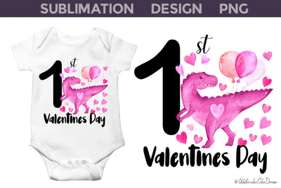My First Valentines Day Sublimation WatercolorColorDream 