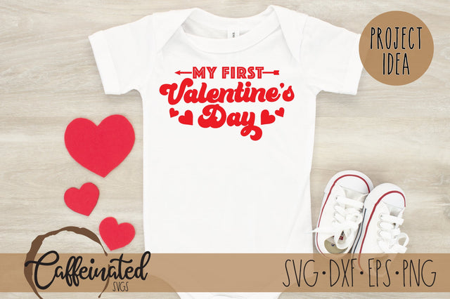 My First Valentine's Day svg, Baby's First svg SVG Caffeinated SVGs 