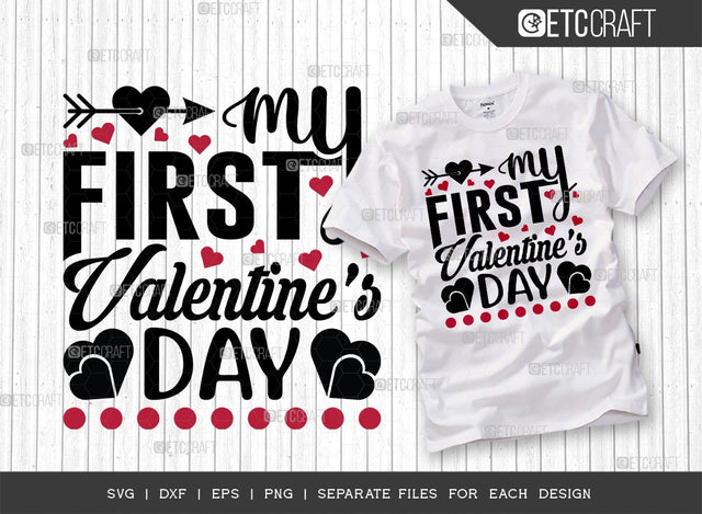 My First Valentine's Day SVG Cut File | Baby Love Svg | Couple Lover Svg | 14 February Svg | Valentine Svg | True Love Svg | Valentine's Day Quote Design SVG ETC Craft 