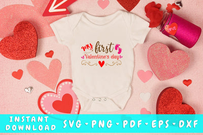 My First Valentine's Day SVG SVG HappyDesignStudio 