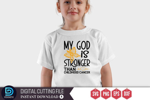 My god is stronger than childhood cancer SVG SVG DESIGNISTIC 