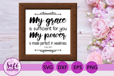 My Grace is Sufficient Bible Verse SVG SVG Safi Design 