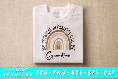 My Greatest Blessings Call Me Grandma Rainbow SVG SVG HappyDesignStudio 