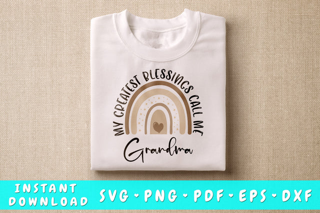 My Greatest Blessings Call Me Grandma Rainbow SVG SVG HappyDesignStudio 