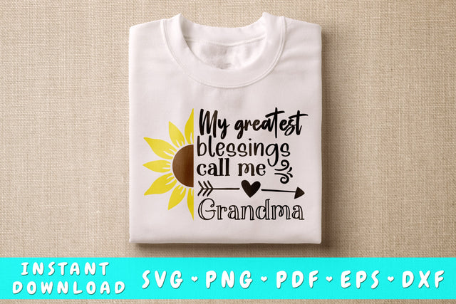 My Greatest Blessings Call Me Grandma Sunflower SVG SVG HappyDesignStudio 