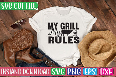 My Grill My Rules SVG Cut File SVGs, Quotes and Sayings, Food & Drink, Holiday,On Sale, SVG Studio Innate 