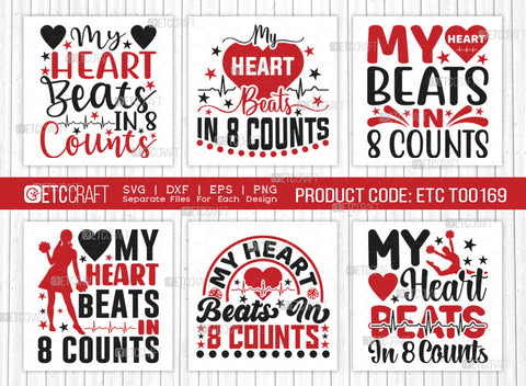 My Heart Beats In 8 Counts SVG Bundle, Cheerleading Svg, Cheer Svg, Cheer Life Svg, Cheer Team Svg, Cheer Quotes, ETC T00169 SVG ETC Craft 