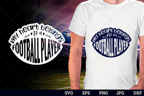 My heart belongs to a football player Superbowl Football Sayings svg file for cutting, cricut silhouette cameo designs for mom/dad tshirt SVG Loveleen Kaur 