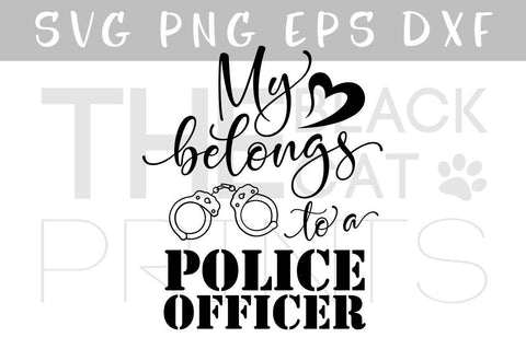 My heart belongs to a police officer Cut file SVG TheBlackCatPrints 