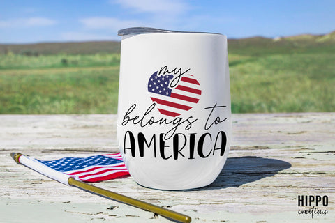 My Heart Belongs To America | Patriotic SVG SVG Hippo Creations 
