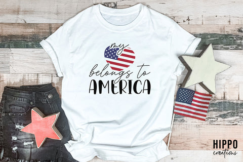My Heart Belongs To America | Patriotic SVG SVG Hippo Creations 