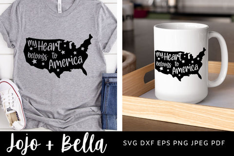 My Heart Belongs To America Svg, America Svg, 4th July Svg, Patriotic Svg, Fourth July Svg, America Shirt Svg, Patriotic Cut file SVG Jojo&Bella 