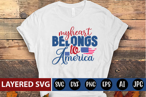 my heart belongs to America SVG cut file SVG Blessedprint 