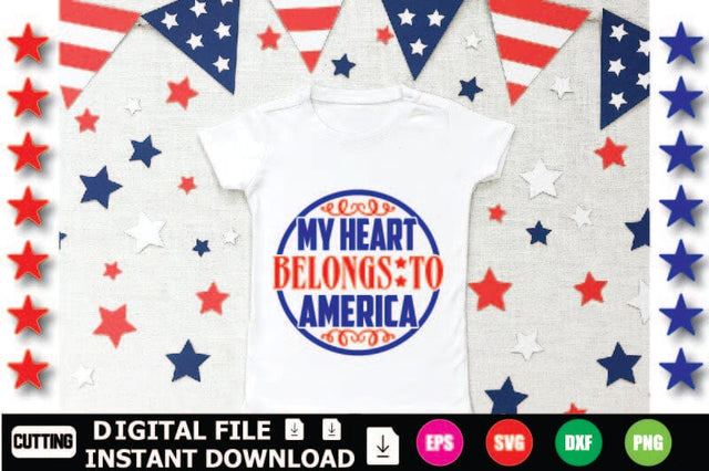 My Heart Belongs To America SVG Shahin alam 