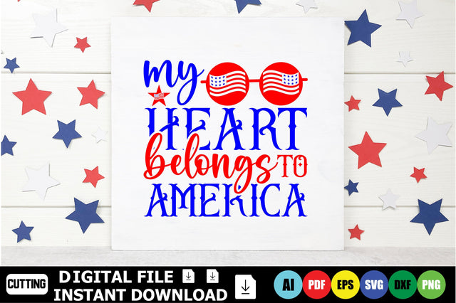 My Heart Belongs To America SVG Shahin alam 