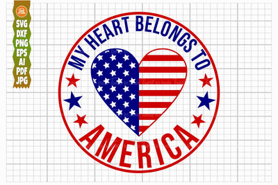 My Heart Belongs to America SVG, USA Heart Svg Png SVG TonisArtStudio 