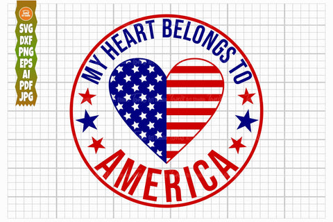 My Heart Belongs to America SVG, USA Heart Svg Png SVG TonisArtStudio 