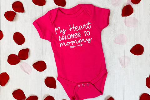 My Heart Belongs to Mommy I Kids Valentines SVG I Baby SVG SVG Happy Printables Club 