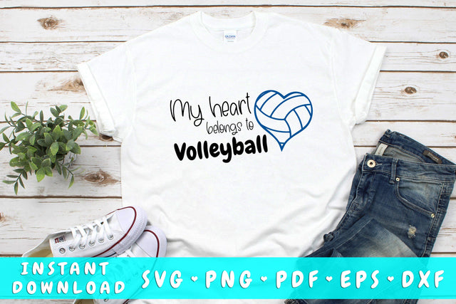 My Heart Belongs To Volleyball SVG SVG HappyDesignStudio 