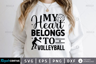 My heart belongs to volleyball SVG SVG Regulrcrative 