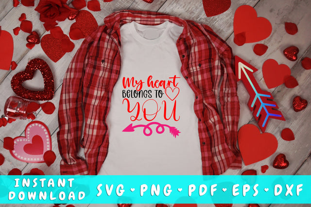 My Heart Belongs To You SVG, Valentine's Day SVG SVG HappyDesignStudio 