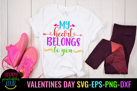 My Heart Belongs Valentines Day SVG- Love SVG- Valentine Day SVG Happy Printables Club 