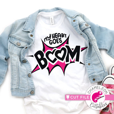 My Heart goes Boom svg png dxf SVG Chameleon Cuttables 