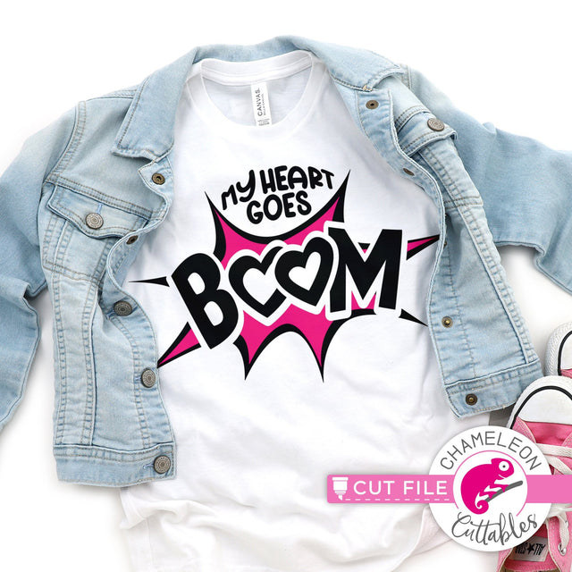 My Heart goes Boom svg png dxf SVG Chameleon Cuttables 
