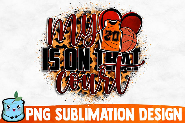 My Heart Is On That Court Sublimation Design Sublimation MintyMarshmallows 