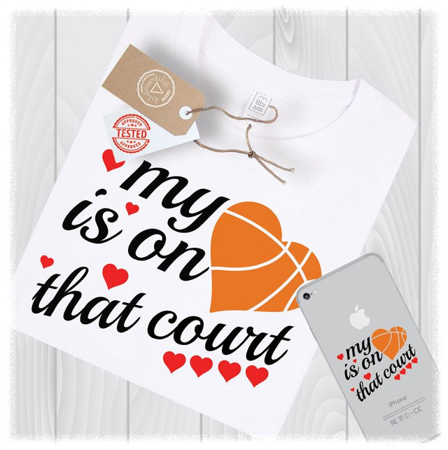 My Heart is on that Court SVG Files Basketball Mom Mama Designs - Basketball SVG Files for Cricut - Basketball Grandma SVG SVG My Sew Cute Boutique 