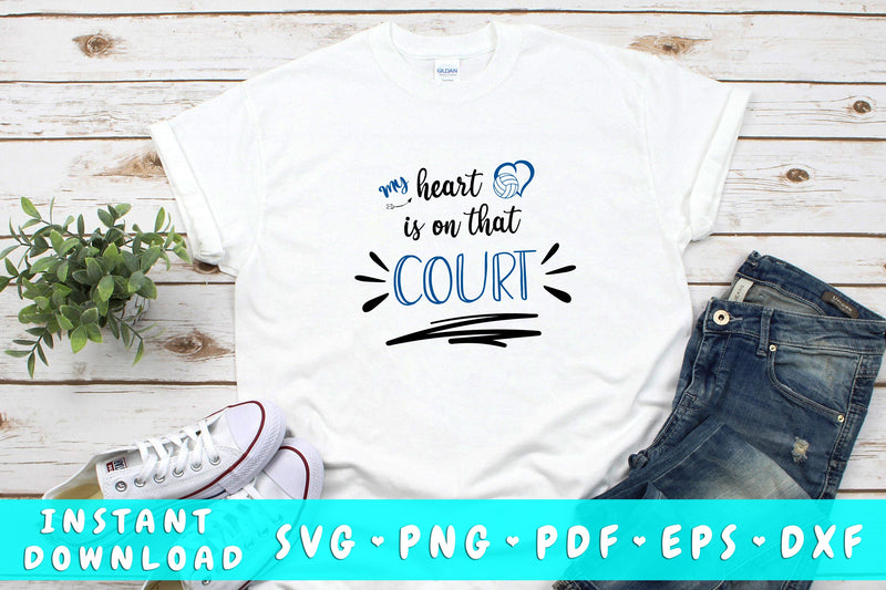 My Heart Is On That Court SVG SVG HappyDesignStudio 