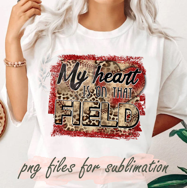 My Heart Is On That Field Baseball Png, Baseball Leopard Png, Baseball Glitter Design Png, Baseball Mom Leopard Sublimation Design, Digital Download Sublimation PrintingLife 