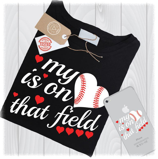 My Heart is on that Field Baseball SVG Files Mom Mama Designs - Baseball Mom SVG Image - Baseball Grandma SVG - Instant Download SVG My Sew Cute Boutique 