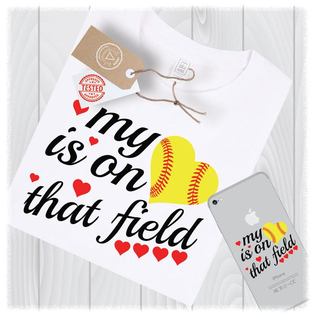 My Heart is on that Field Softball SVG Files Mom Mama Designs - Softball Mom SVG Files for Cricut - Softball Grandma SVG - Instant Download SVG My Sew Cute Boutique 