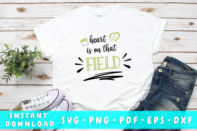 My Heart Is On That Field Softball SVG SVG HappyDesignStudio 