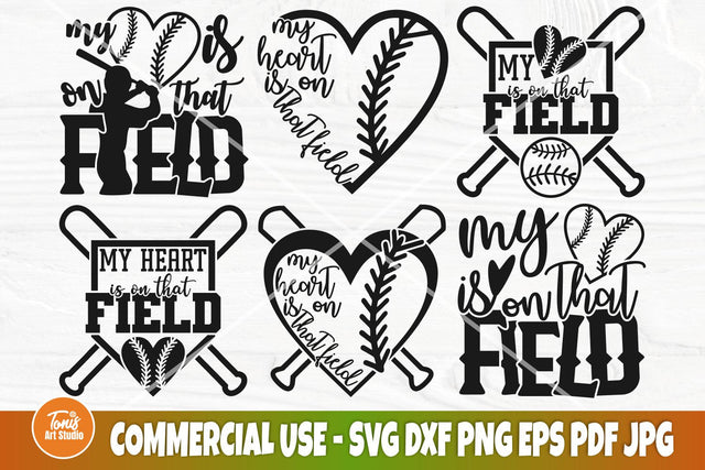 My Heart Is On That Field SVG, Baseball SVG Bundle, Sports Mom Shirt SVG TonisArtStudio 