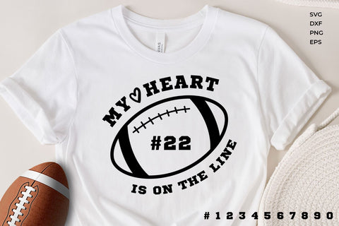 My heart is on the line football svg shirt SVG KMarinaDesign 