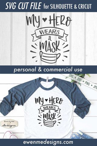 My Hero Wears A Mask - Nurse - Health Care - SVG SVG Ewe-N-Me Designs 
