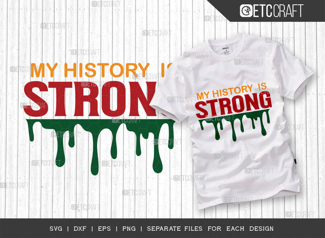 My History Is Strong SVG Cut File, Black History Month Svg, Black History Svg, African American Svg, Black Lives Matter Svg, Black Power Svg, Afro Quote, ETC T00320 SVG ETC Craft 